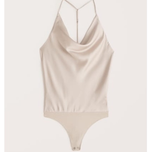 Abercrombie & Fitch Other - Satin Cowlneck T-Strap Back Bodysuit